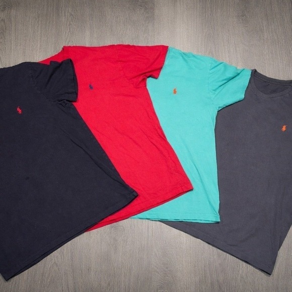Polo Ralph Lauren Other - Polo Ralph Lauren V-Neck T-Shirt Bundle 4 Mens (3)L & (1)M Cotton Classic Logo